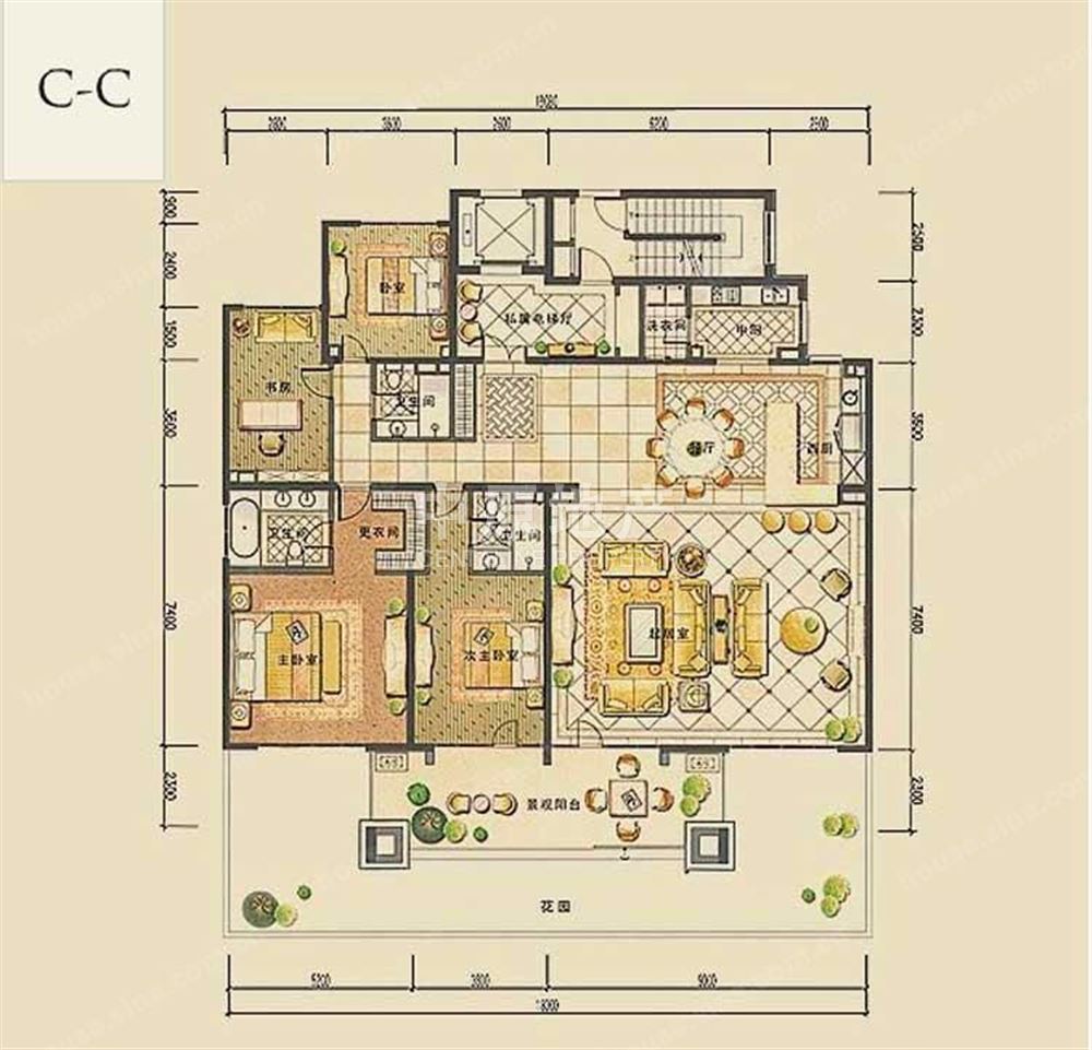 亿城西山华府禧园 4室2厅3卫 主卧朝南 两房朝南