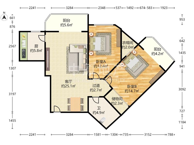 新景家园商品房西区 2室2厅1卫 品质小区 带飘窗