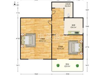 翠微中里 2室1厅1卫 格局方正 两房朝南