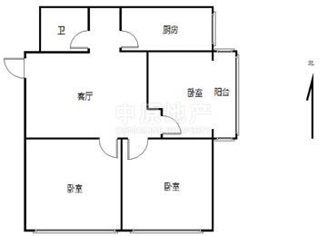 国瑞城中区两房朝南动静分离精装修家具家电齐全拎包住