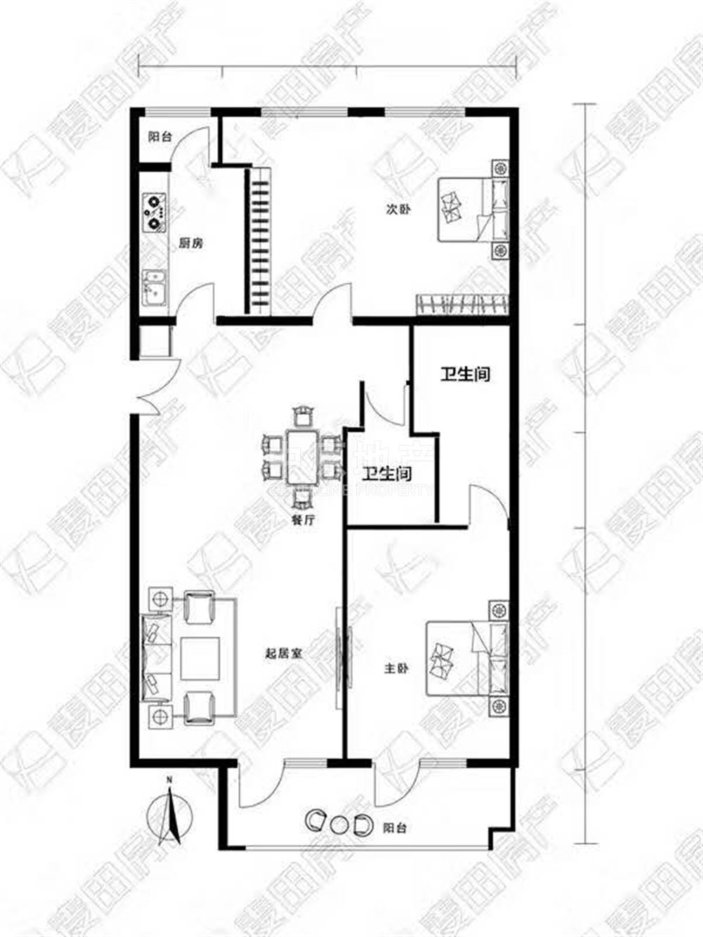 【方庄六号南北通透三居室 户型方正 结构合理-紫芳园六区(方庄6号)