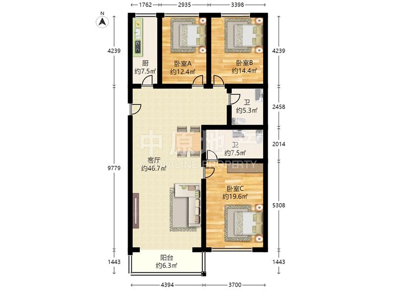 紫芳园六区(方庄6号 3室2厅2卫 格局方正 品质小区