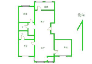 上地佳园 3室2厅2卫 客厅朝南 格局方正